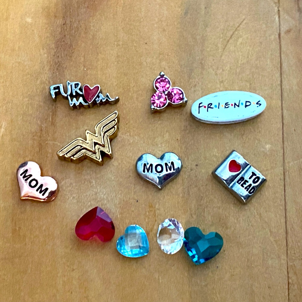 Origami owl locket charms.